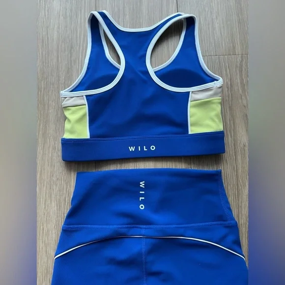 Anthropologie Wilo The Label Pink Ribbed 2 pc Activewear Brand NWT blue - Picture 3 of 6